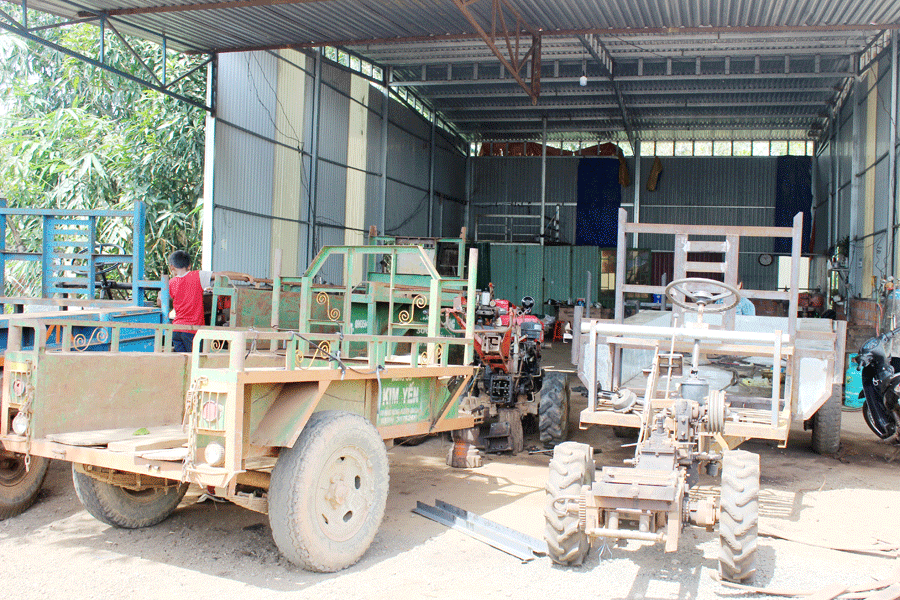 Xưởng gia công cơ khí của chị Võ Thị Liễu ở thôn 4, xã Thăng Hưng, huyện Chư Prông.    Ảnh: N.D