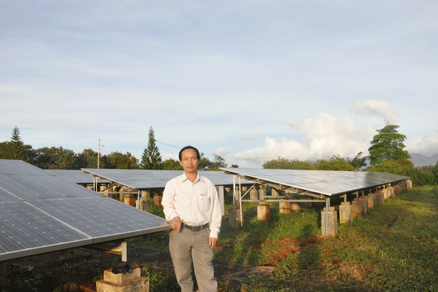 Hệ thống ghép pin mặt trời ở xã Trang (huyện Đak Đoa). Ảnh: H.D