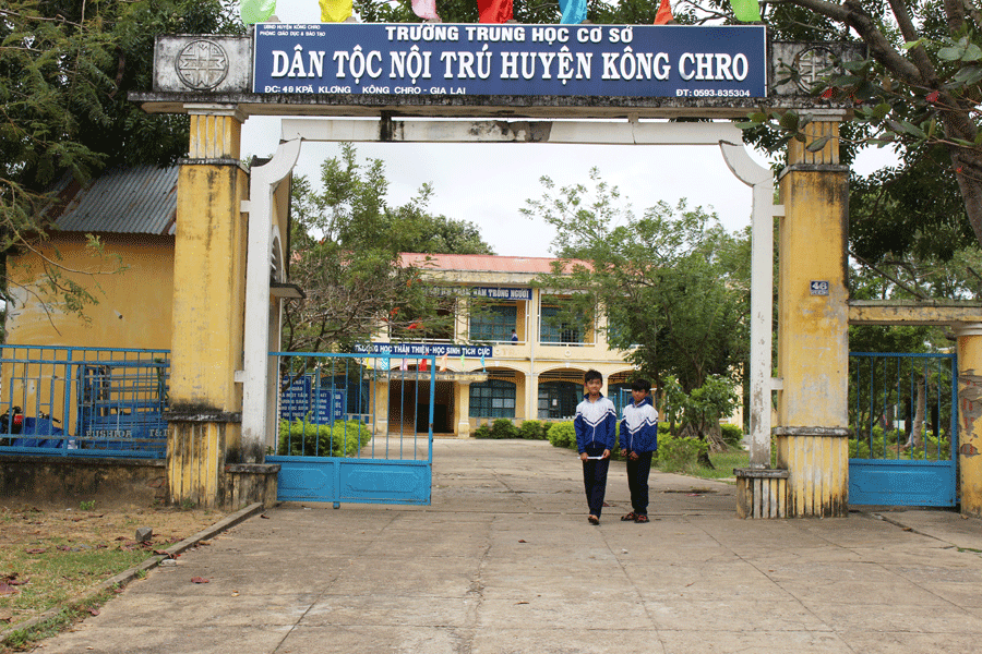 Trường THCS Dân tộc Nội trú huyện Kông Chro.                  Ảnh: N.G