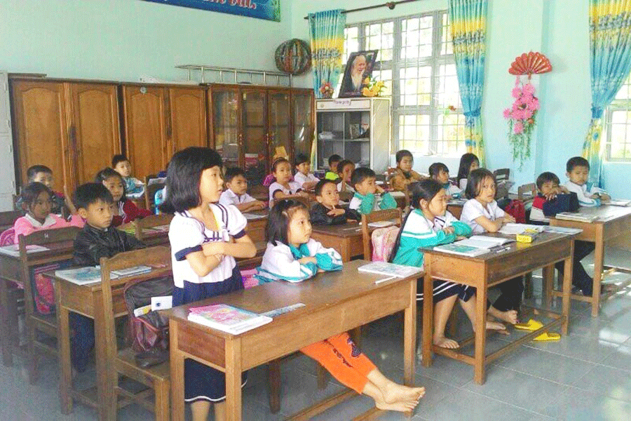 Học sinh Trường Tiểu học Lý Tự Trọng (thị trấn Kbang). Ảnh: internet