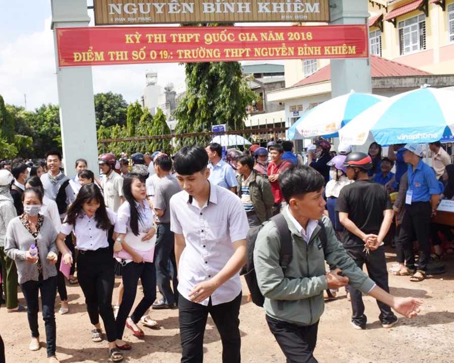 Điểm thi Trường THPT Nguyễn Bỉnh Khiêm (huyện Chư Sê). Ảnh: Nguyễn Tú
