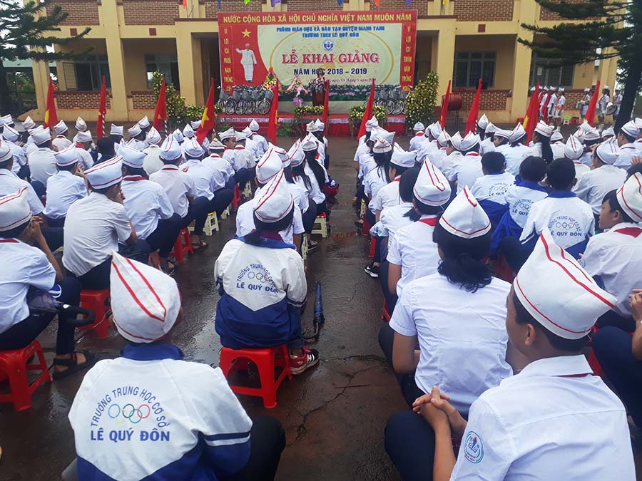 Không khí khai giảng tại điểm trường trên địa bàn huyện Mang Yang. Ảnh: Nguyễn Tú