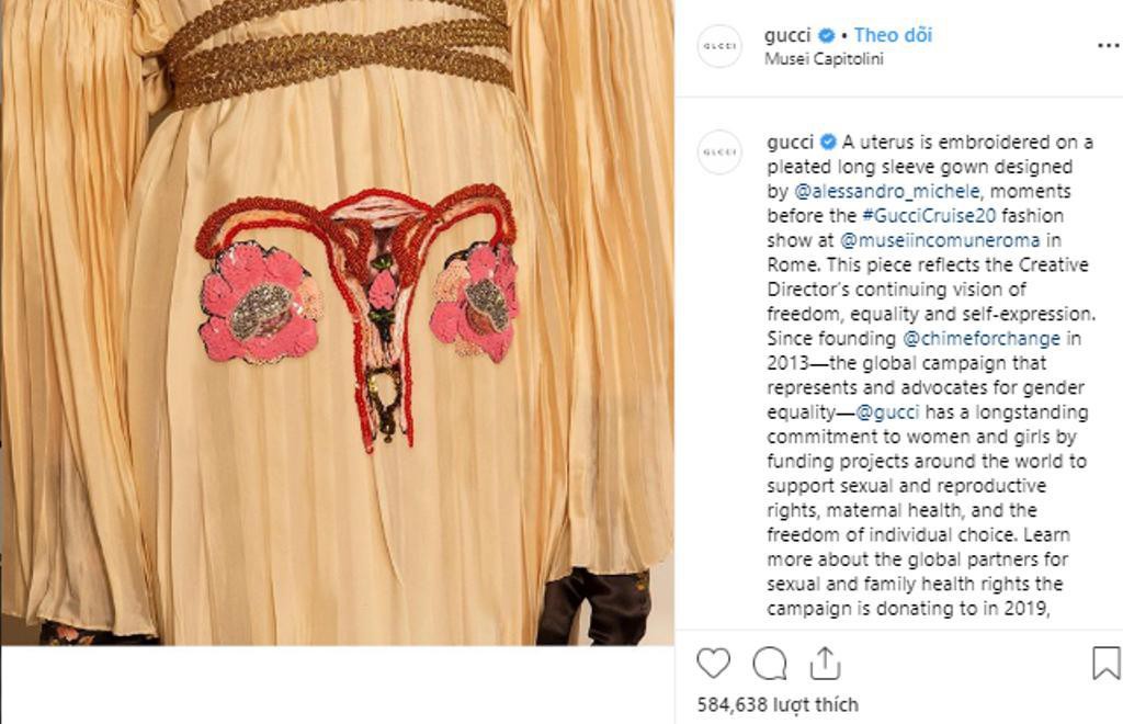 Nhà mốt Gucci gây tranh cãi khi thêu hình tử cung lên váy Ảnh 2