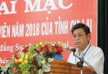 Đồng chí Kpă Thuyên-Phó Chủ tịch UBND tỉnh phát biểu tại lễ khai mạc. Ảnh: Phan Lài