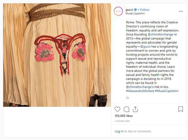Gucci lại gây sốc với hình thêu bộ phận nhạy cảm của phụ nữ trên váy Ảnh 1