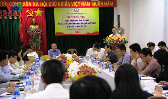 Ông Đào Minh Tú, Phó Thống đốc Ngân hàng Nhà nước Việt Nam phát biểu tại buổi làm việc.