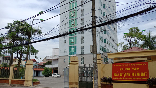 Trung tâm Huấn luyện - Thi đấu thể dục thể thao tỉnh Thanh Hóa, nơi các nghi phạm công tác /// ẢNH MINH HẢI