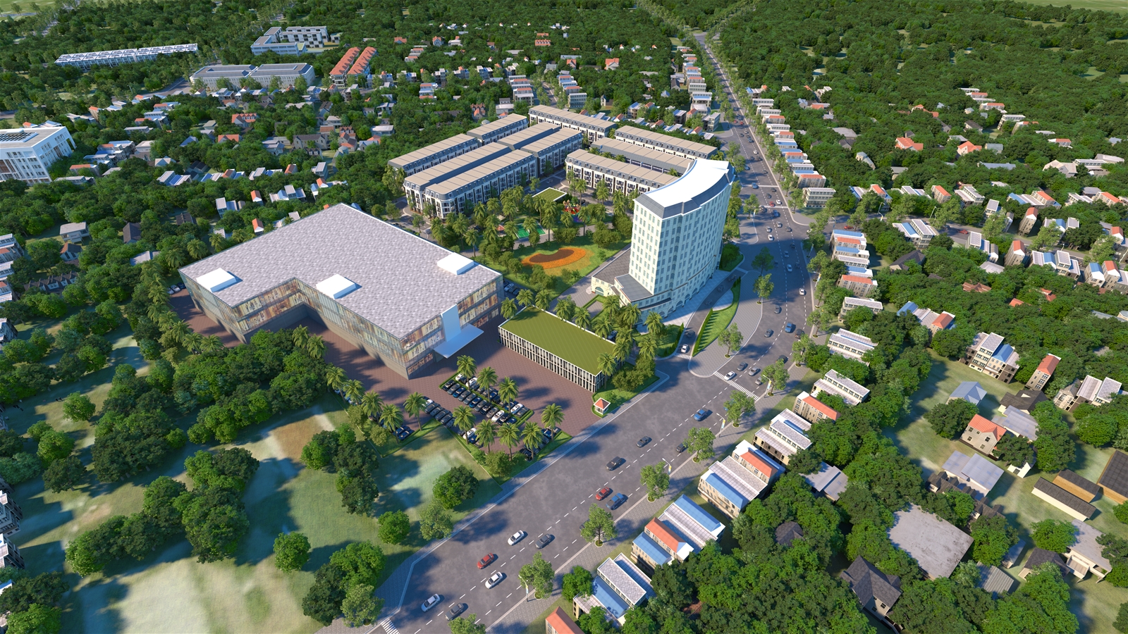 Phối cảnh dự án Tổ hợp khách sạn và nhà phố thương mại FLC HillTop Gia Lai do Tập đoàn FLC nghiên cứu đầu tư ở Gia Lai