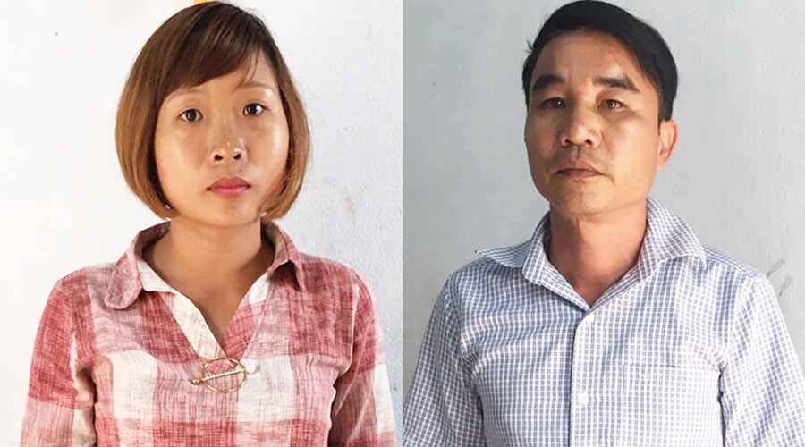  Đối tượng Dũng (phải) và Hoài đã bị bắt giữ.  Ảnh: V.N