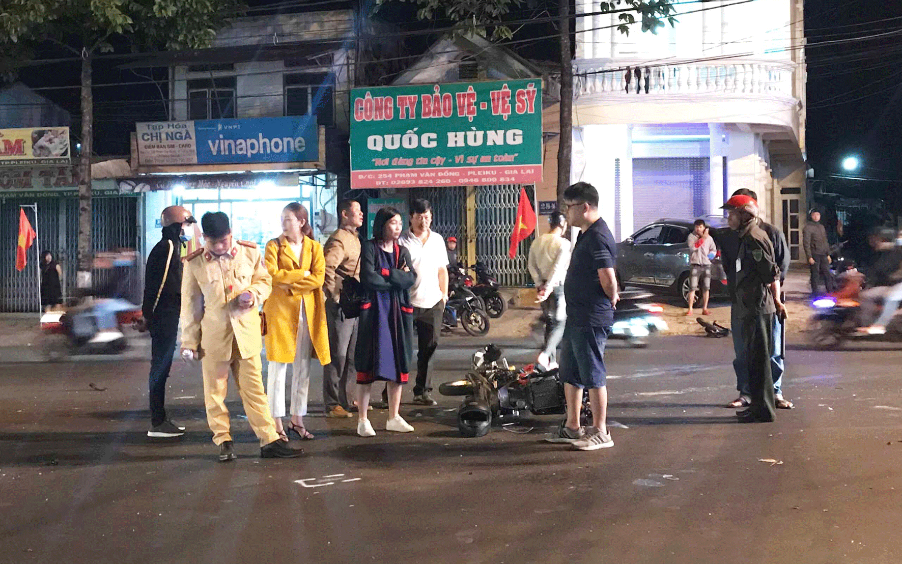 Một vụ tai nạn giao thông xảy ra tại TP. Pleiku trong dịp Tết Nguyên đán. Ảnh: L.G