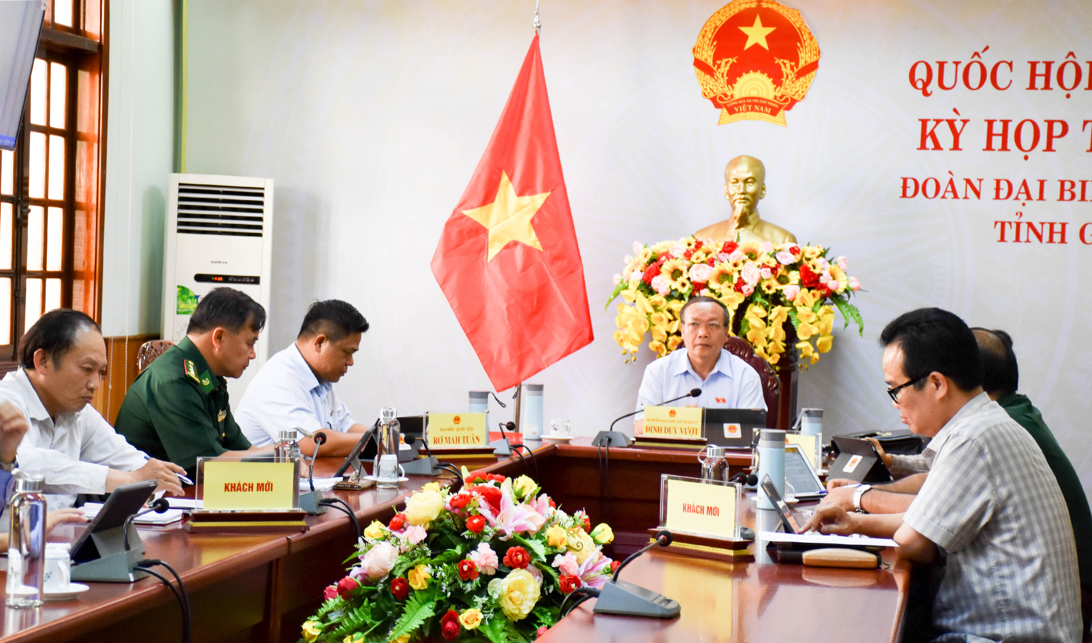 Quang cảnh Kỳ họp tại điểm cầu tỉnh Gia Lai trong phiên làm việc ngày 28-5. Ảnh: Trần Dung 