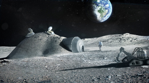 Các nhà khoa học ưu tiên sử dụng vật liệu sẵn có để xây nhà trên Mặt trăng - Ảnh: GETTY IMAGES