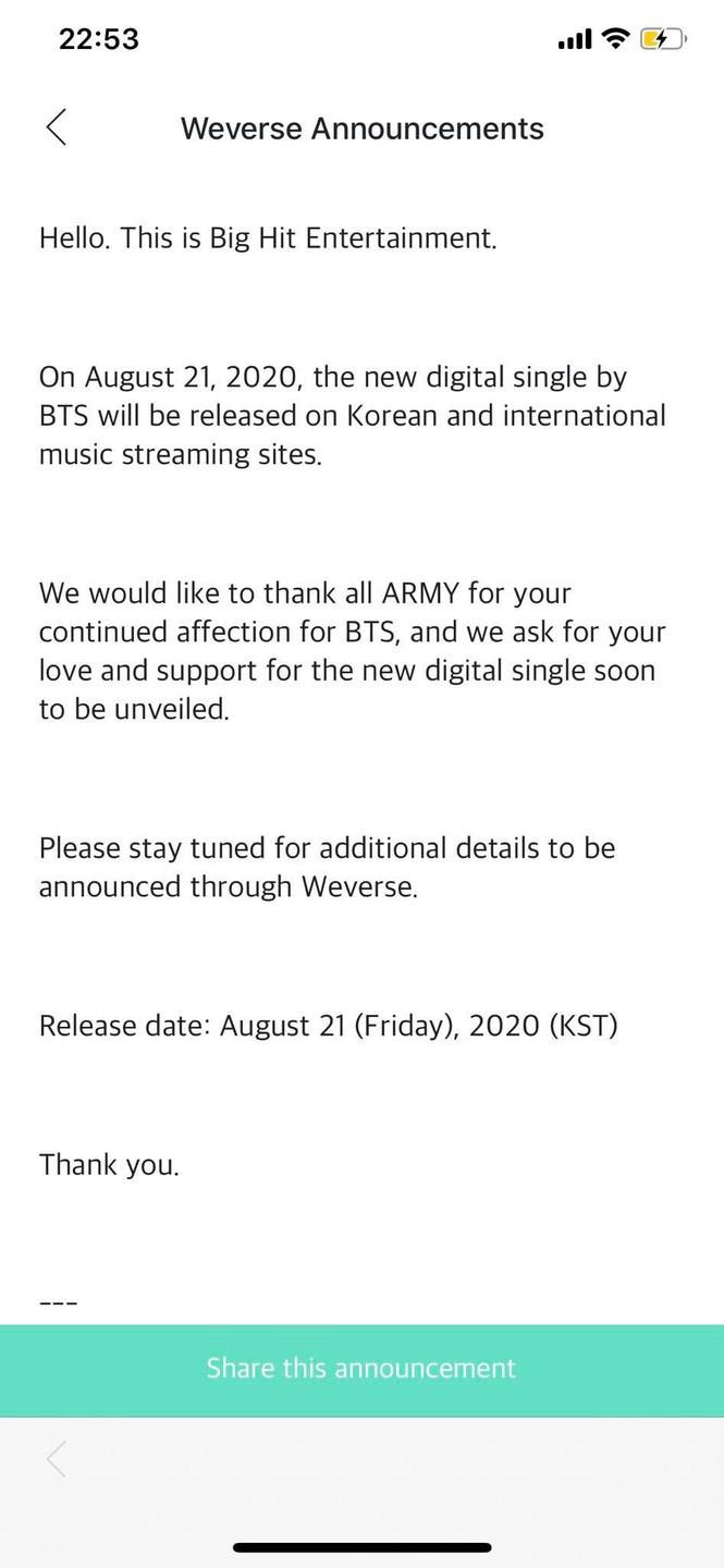 NÓNG: BTS tự thông báo ngày ra sản phẩm âm nhạc mới, ARMY sắp có quà rồi này! Ảnh 2