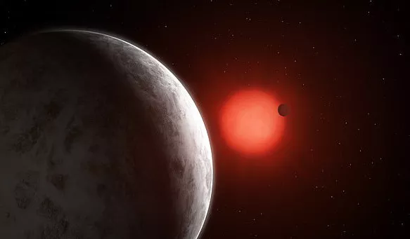 Hệ hành tinh đặc biệt với 2 siêu trái đất quay quanh sao lùn đỏ - ảnh đồ họa từ Marl Garlick