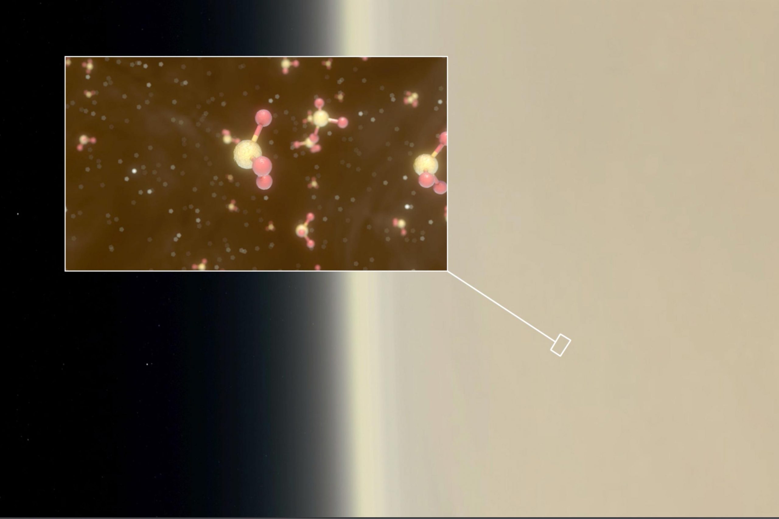 Hình ảnh mô tả phosphine trong các đám mây của sao Kim. Ảnh: ESO.