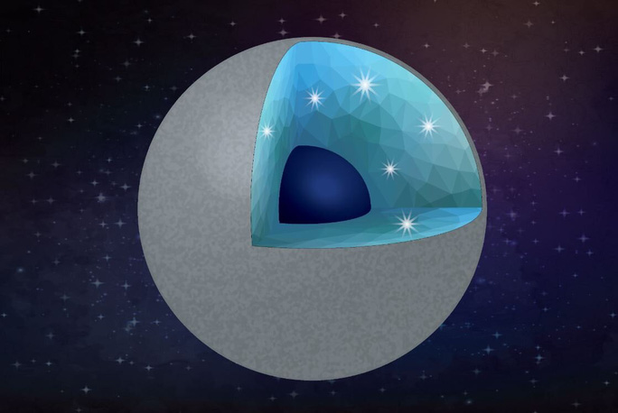 Ảnh đồ họa mô tả hành tinh lấp lánh với thành phần chính là kim cương và silica - ảnh: Shim/ASU/Vecteezy