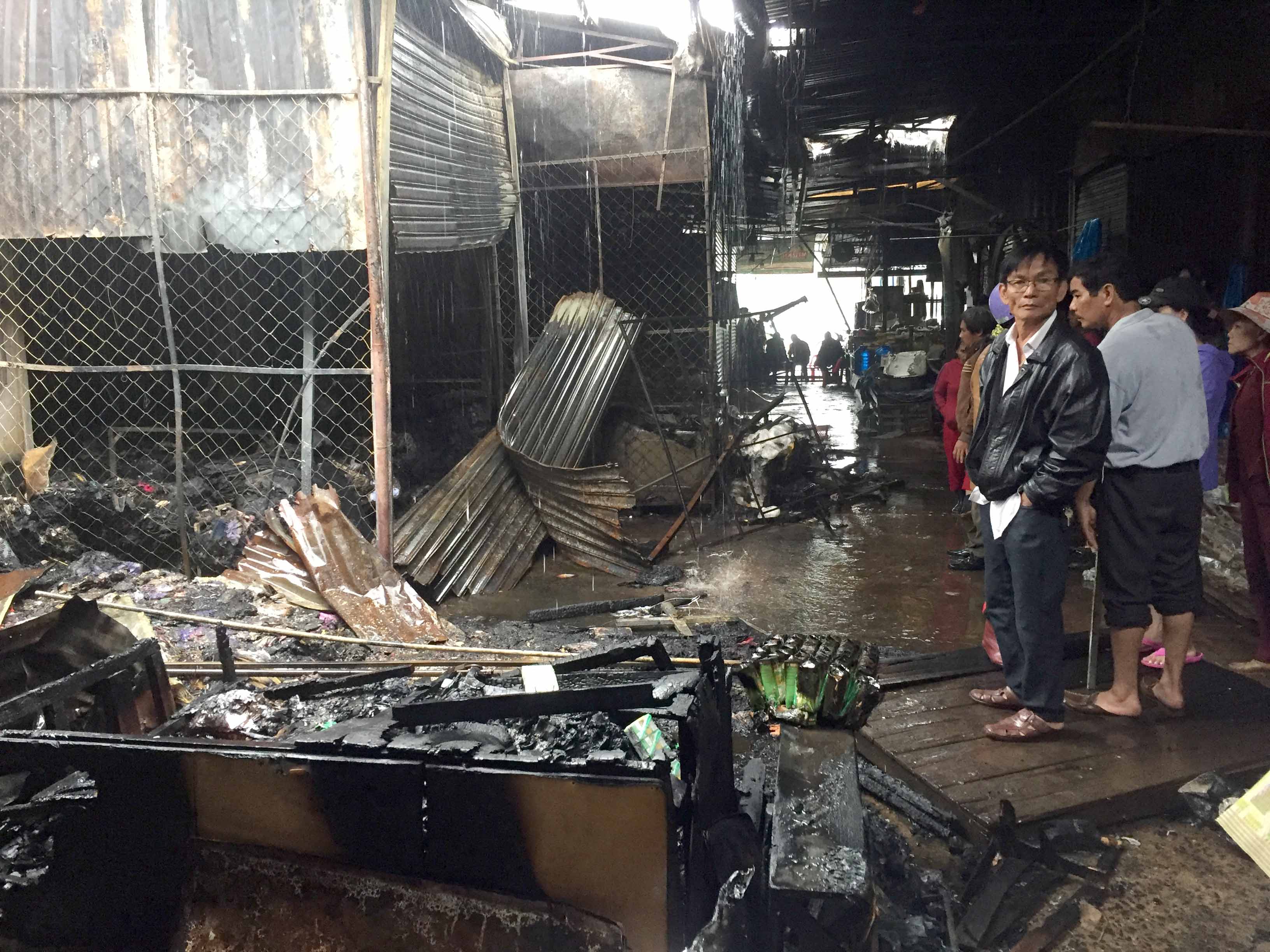 Vụ cháy chợ phường Trà Bá (TP. Pleiku) vào tháng 7-2019 được xác định do chập điện. Ảnh: Lê Văn Ngọc 