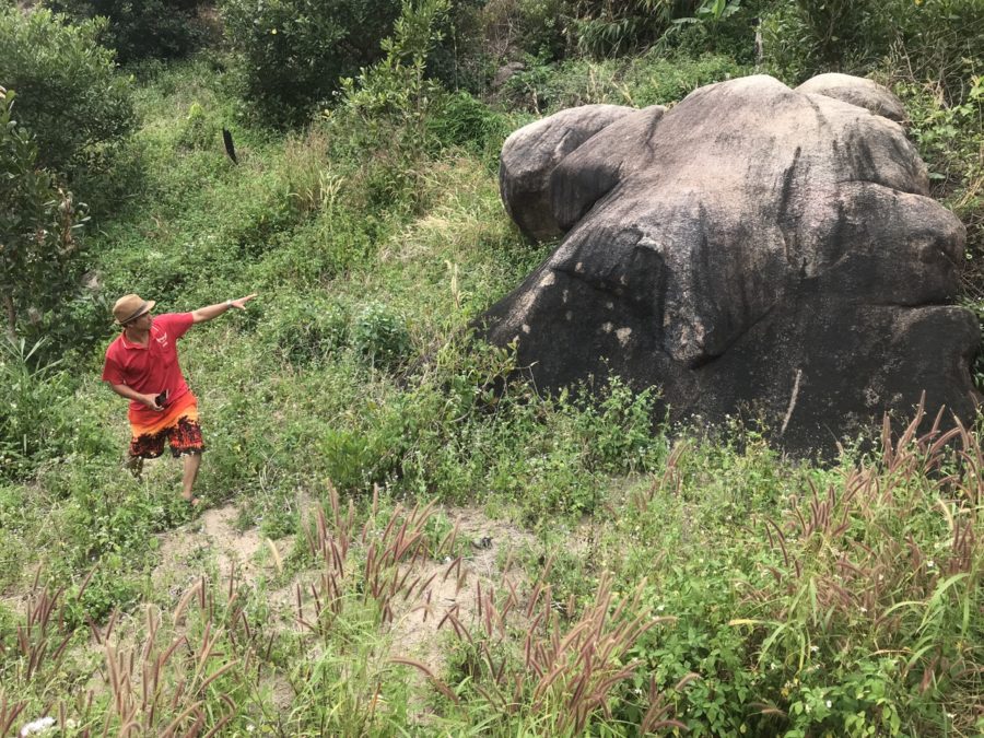 Đầu con voi Dăm La hóa thành đá ở núi Chư Gôh. Ảnh: R' Ô Hok