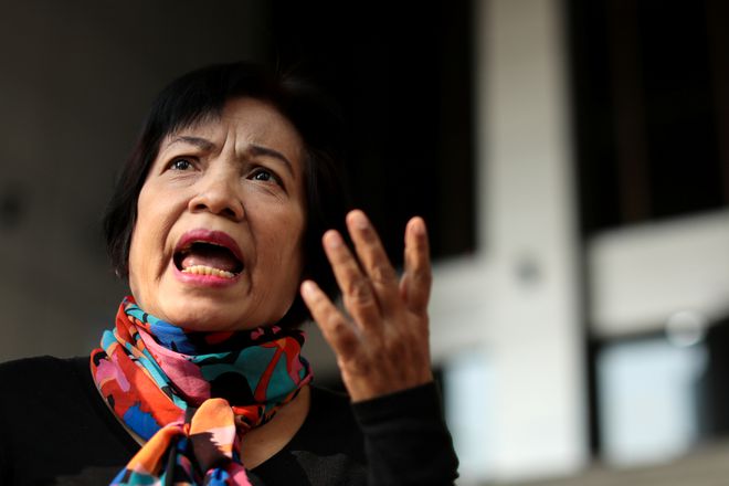 Bà Anchan Preelert trước khi bị tuyên xử 43 năm tù giam vì đã chia sẻ clip chỉ trích hoàng gia Thái Lan /// Reuters
