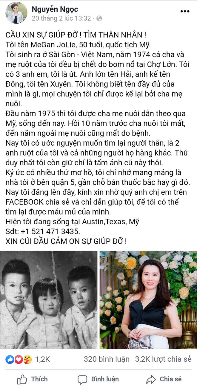 Người phụ nữ ở Kiên Giang bỗng nhiên trở thành… người Mỹ gốc Việt tìm thân nhân!1