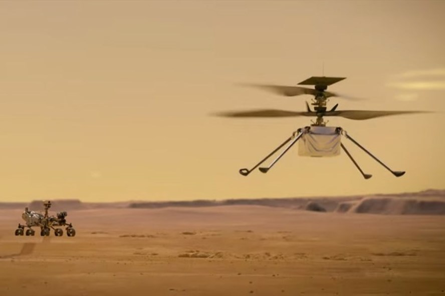 Chuyến bay trực thăng đầu tiên trên sao Hỏa sẽ không diễn ra sớm hơn 11.4. Ảnh: NASA.