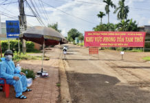   Một chốt phong toản phòng-chống dịch tại xã Ia Blang, huyện Chư Sê. ẢNh: Như Nguyện