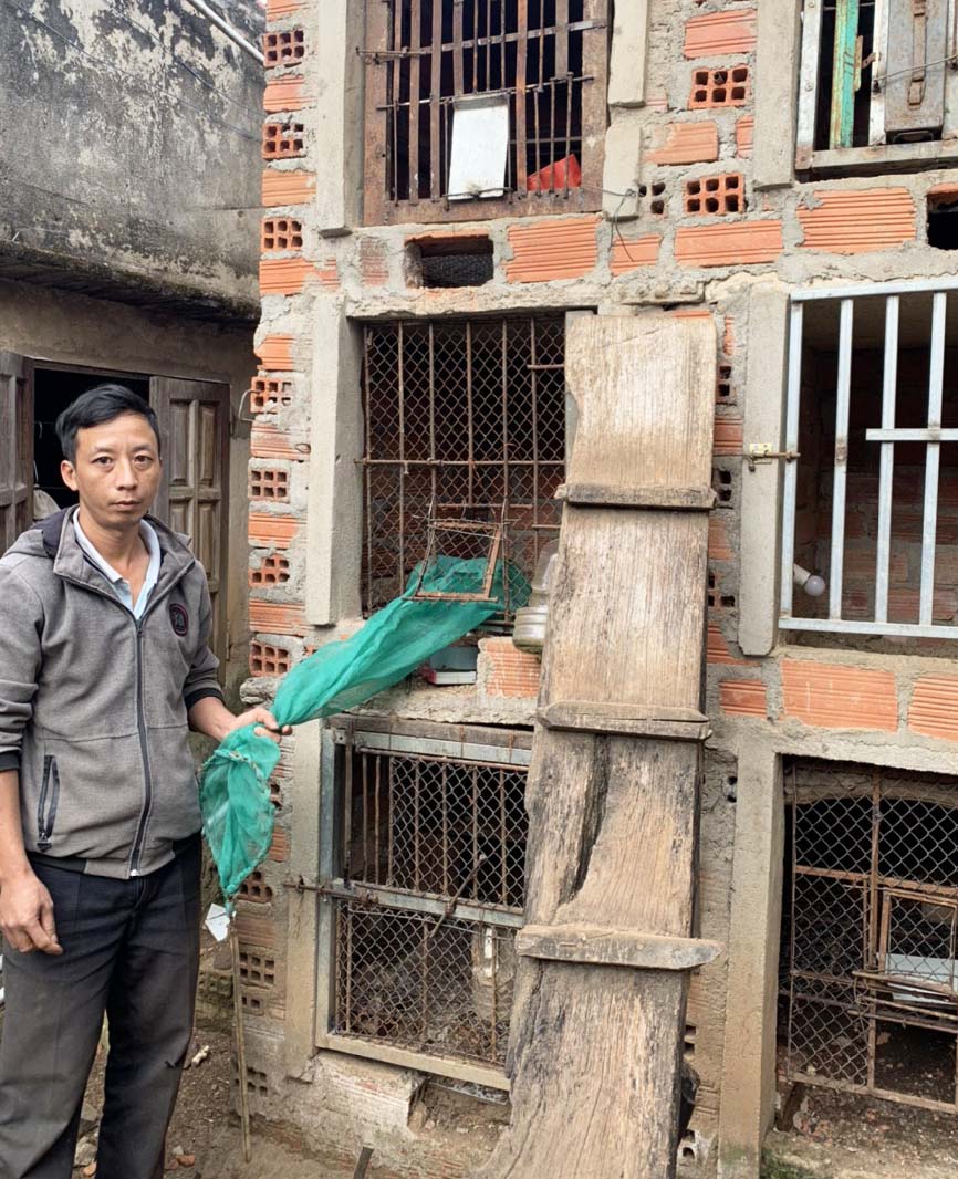 Khu vực nuôi nhốt 4 cá thể cầy vòi hương tại nhà ông Lâm( ảnh Cơ quan chức năng cung cấp).