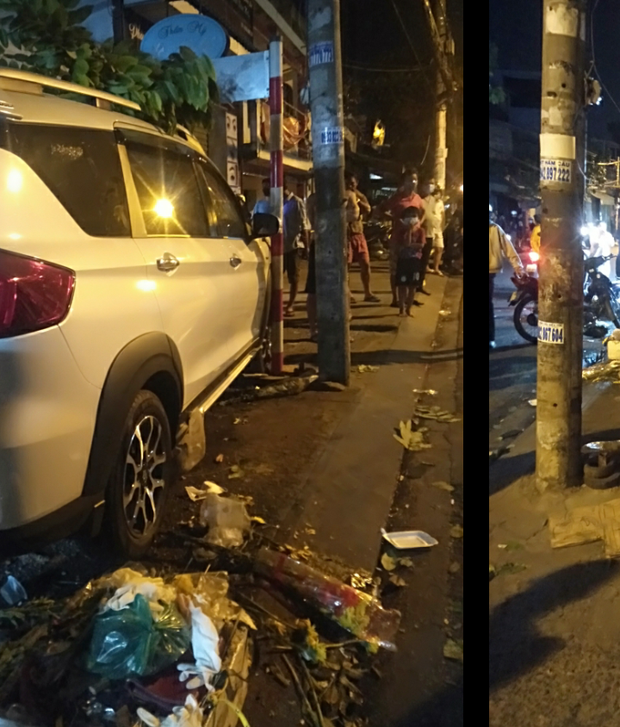Ô tô 7 chỗ lao kinh hoàng vào quán nhậu vỉa hè, 3 thực khách bị cuốn vào gầm - Ảnh 2. Ô tô 7 chỗ lao kinh hoàng vào quán nhậu vỉa hè, 3 thực khách bị cuốn vào gầm - Ảnh 2.