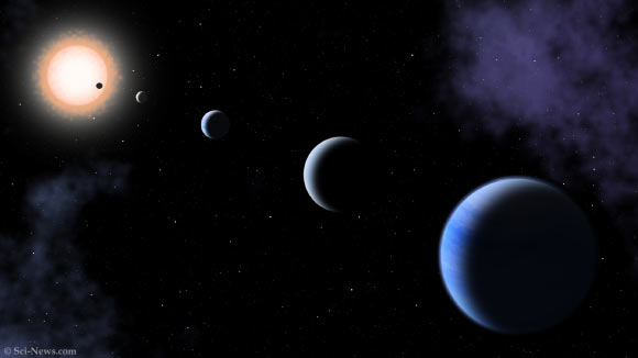 Ảnh đồ họa mô tả một hệ 5 hành tinh - Ảnh: SCI-NEWS