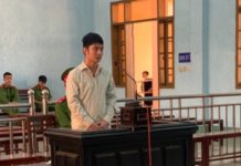 Bị cáo Phạm Việt Cường tại phiên tòa. Ảnh: R