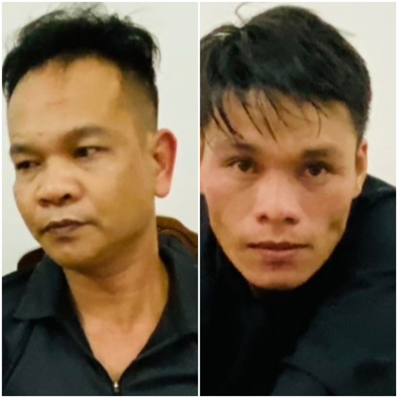 Hai đối tượng Vinh (bên trái) và Kết gây ra hàng loạt vụ trộm bò trên địa bàn tỉnh Gia Lai và Phú Yên. Ảnh Công an huyện Sơn Hòa, Phú Yên