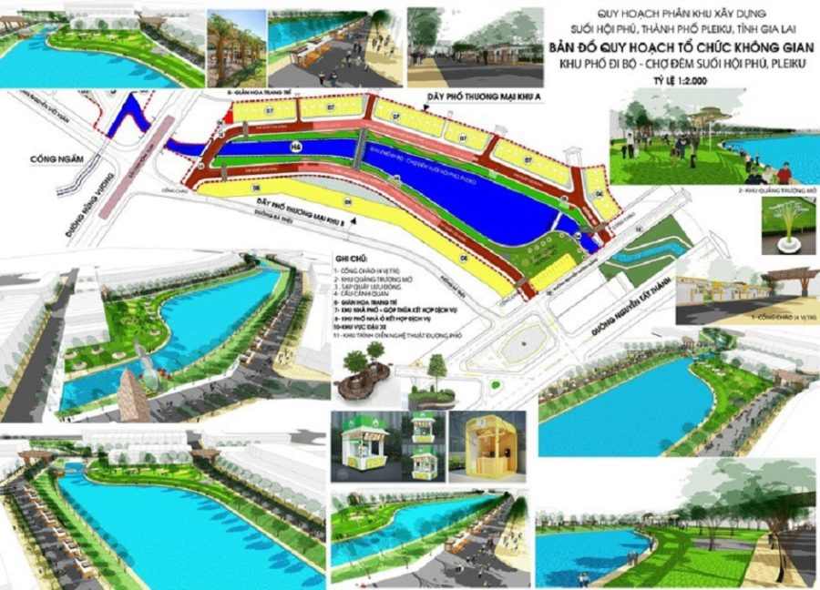  Bản đồ quy hoạch tổ chức không gian “Khu phố đi bộ - Chợ đêm suối Hội Phú”.  1