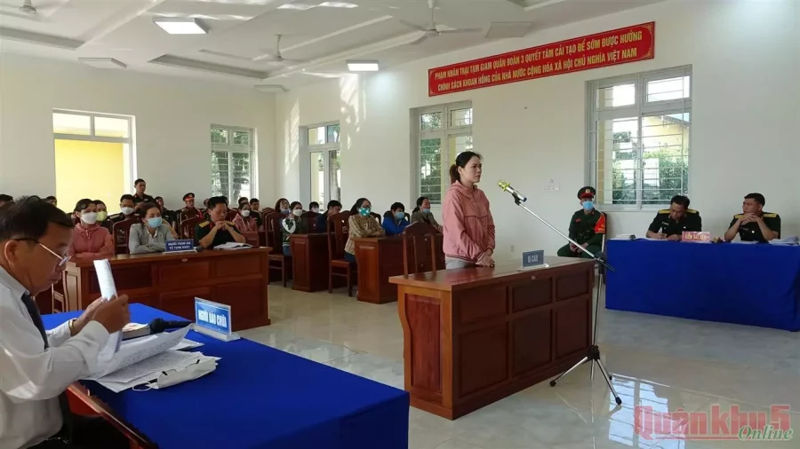 Bị cáo Nguyễn Thị Thanh Huệ tại phiên tòa 1