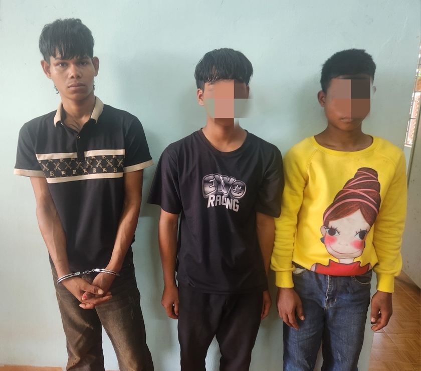 3 đối tượng trộm cắp tài sản. Ảnh: Công an huyện Đak Đoa