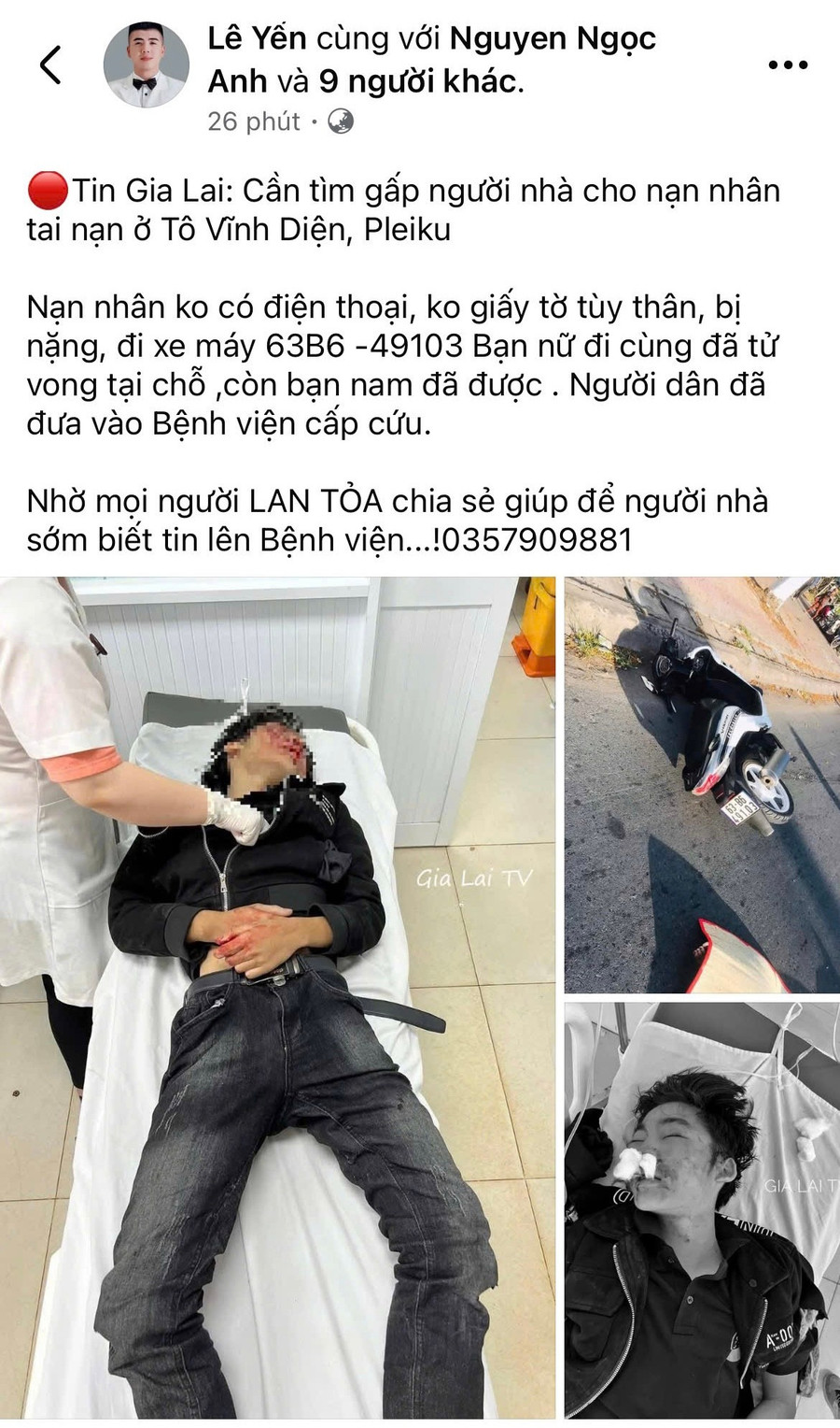 Thông tin giả về vụ tai nạn giao thông của các đối tượng khiến nhiều người tin tưởng. Ảnh chụp màn hình thong-tin-gia-ve-vu-tai-nan-giao-thong-cua-cac-doi-tuong-khien-nhieu-nguoi-tin-tuong-anh-chup-man-hinh.jpg