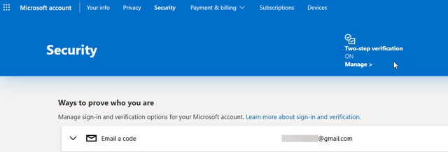 Kích hoạt MFA cho tài khoản email của Microsoft Kích hoạt MFA cho tài khoản email của Microsoft