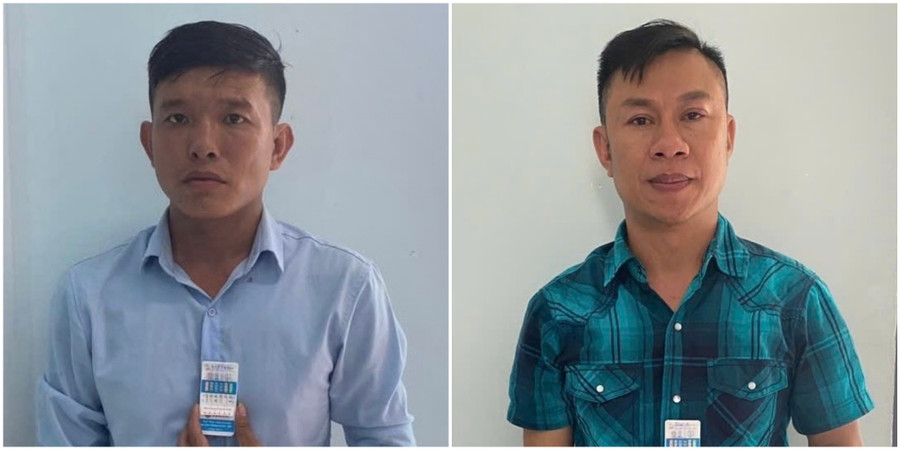 Hai đối tượng Đặng Văn Cường và Võ Hoàng Thạch. Ảnh: Công an cung cấp ipiccy-image.jpg