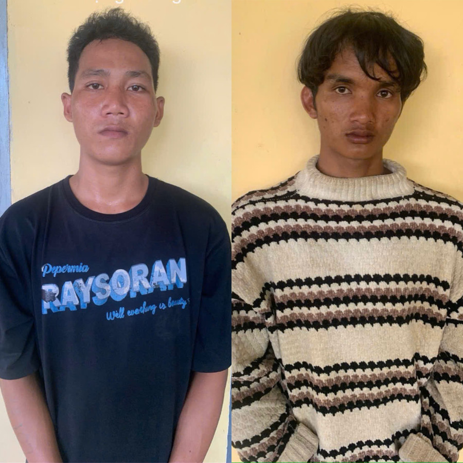 Nghĩa (phải) và Ngơ đã ra đầu thú. Ảnh: Mạnh Hùng 2-doi-tuong-nghia-phai-va-ngo-da-ra-dau-thu-anh-manh-hung.jpg