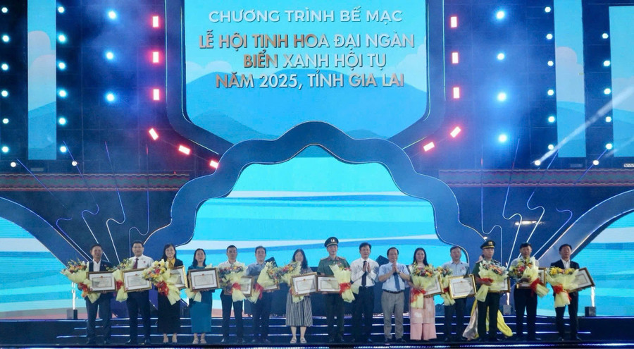 Các tổ chức, tập thể và cá nhân nhận bằng khen của Chủ tịch UBND tỉnh. Ảnh: Huỳnh Vỹ z6967526185410-56364ec665beb0bf077483f86acb90a1.jpg